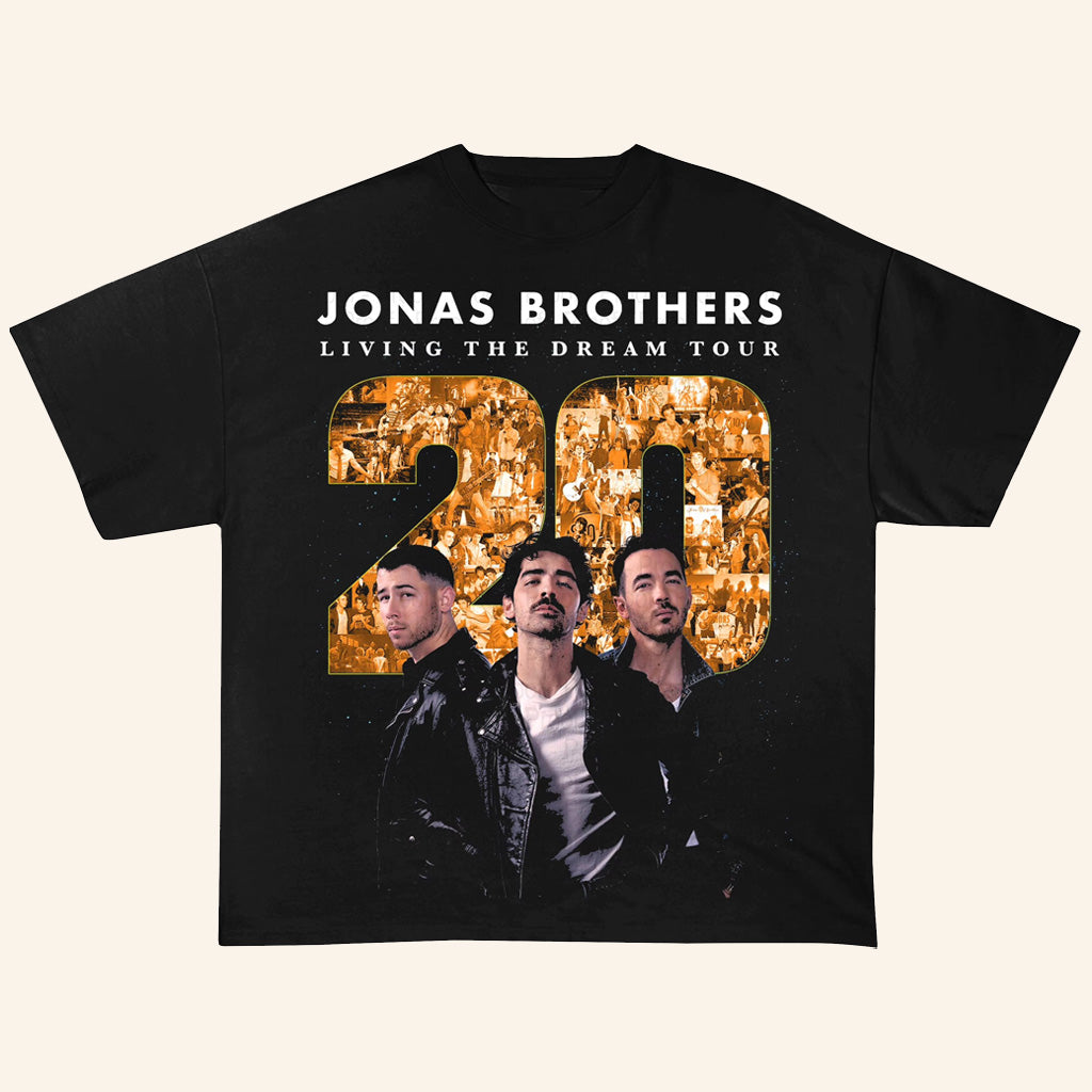 Jonas Brothers Merch 20th Anniversary Tour 2025 Shirt Living The Dream Tour T-Shirt Fan Gifts - Lily Birch Market