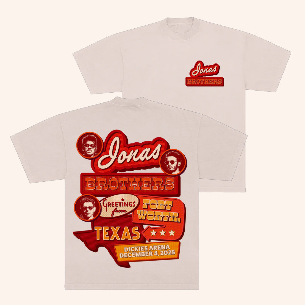 Jonas Brothers Merch Greetings From Your Hometown Fort Worth TX T-Shirt Gifts For Fans - Lily Birch Market