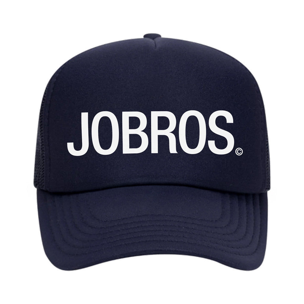Jonas Brothers Merch JOBROS Navy Trucker Hat Gifts For Husband - Lilybirchmarket