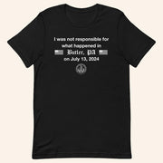 Jschlatt Merch The Presidential Mishap T-Shirt On July 13 2024 I Was Not Responsible Shirt - Lily Birch Market