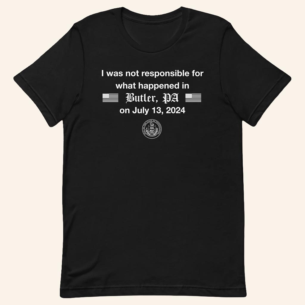 Jschlatt Merch The Presidential Mishap T-Shirt On July 13 2024 I Was Not Responsible Shirt - Lily Birch Market