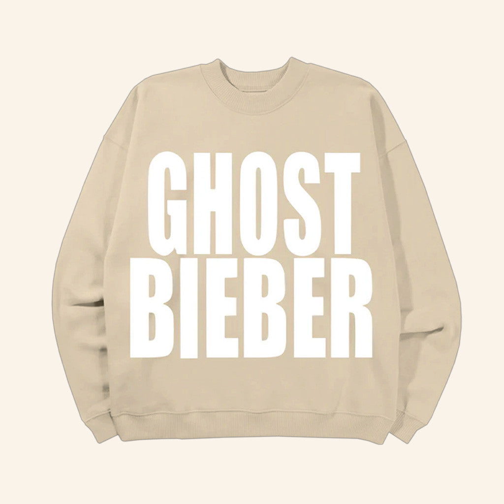 Justin Bieber Merch Ghost Bieber Crewneck Sweatshirt Gift For Boyfriend Birthday - Lilybirchmarket