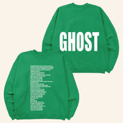 Justin Bieber Merch Ghost Lyrics Crewneck Sweatshirt Gifts For Her - Lilybirchmarket