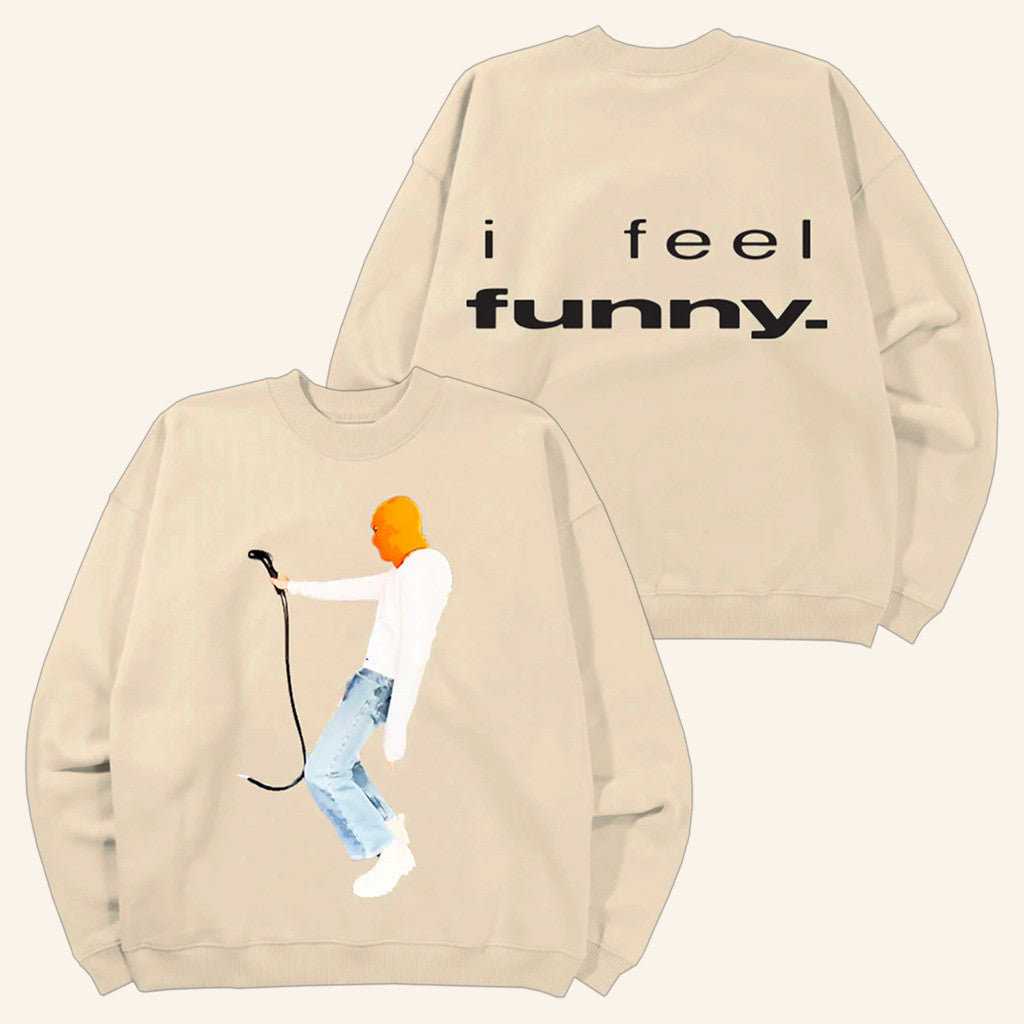 Justin Bieber Merch I Feel Funny Crewneck Sweatshirt Gift Ideas For Girlfriend - Lilybirchmarket