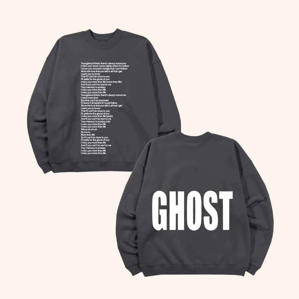 Justin Bieber Music Merch Ghost Lyrics Sweatshirt Christmas Gift For Fans - Lilybirchmarket