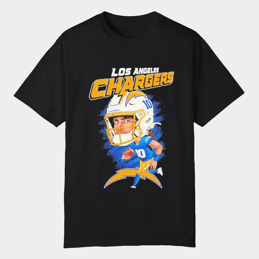 Justin Herbert Caricature Los Angeles Football T-Shirt Best Gifts For Football Lovers - Lily Birch Market