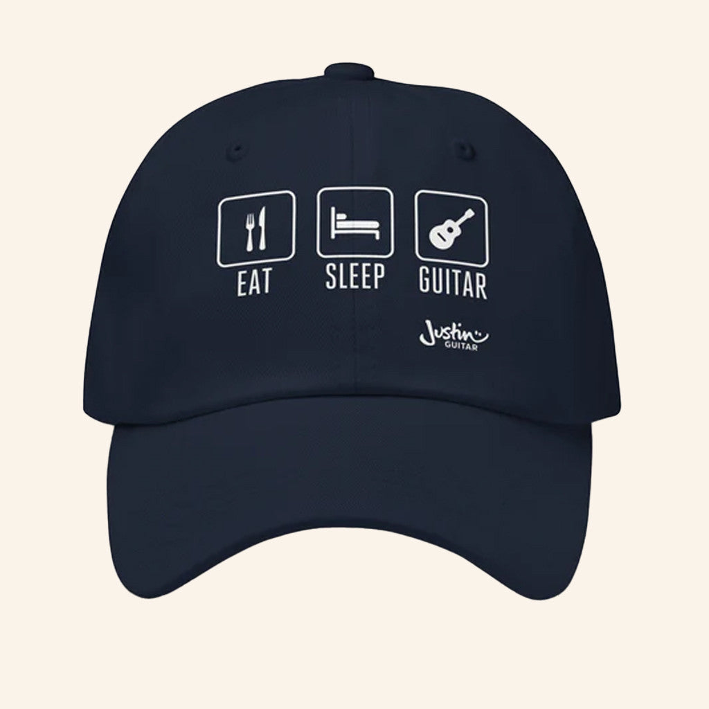 JustinGuitar Merch Embroidered Eat Sleep Guitar Baseball Hat Christmas Ideas For Boyfriend - Lilybirchmarket