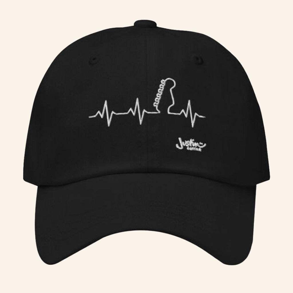 JustinGuitar Merch Embroidered Heartbeat Guitar Baseball Hat Christmas Ideas For Dad - Lilybirchmarket