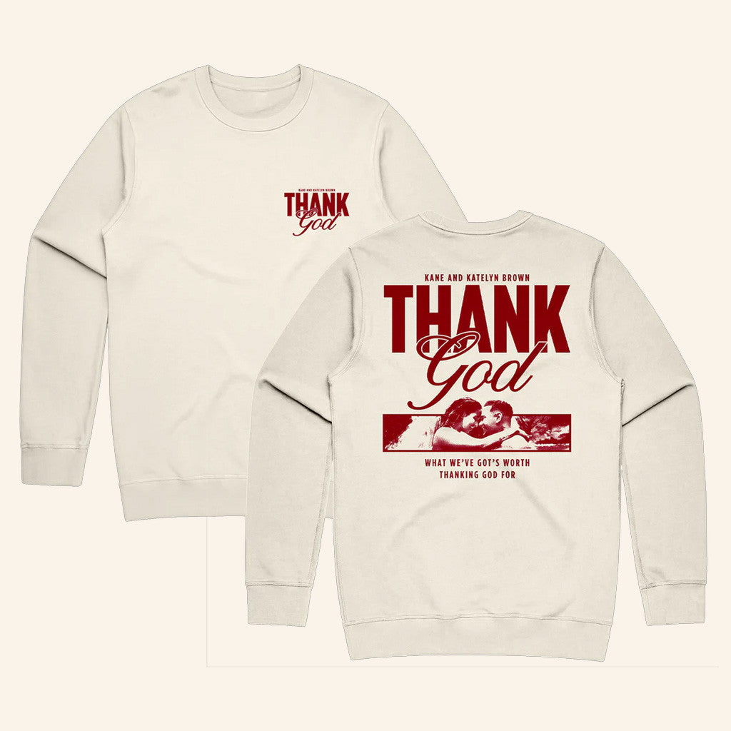 Kane Brown Merch Thank God Crewneck Sweatshirt Christmas Presents For Music Lovers - Lilybirchmarket