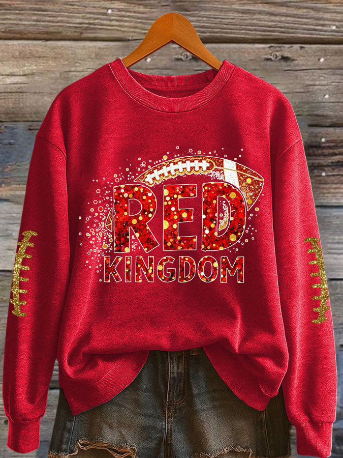 Kansas City Football Sweatshirt Red Kingdom Sweatshirt Game Day Apparel Football Lovers Gifts - Lilybirchmarket