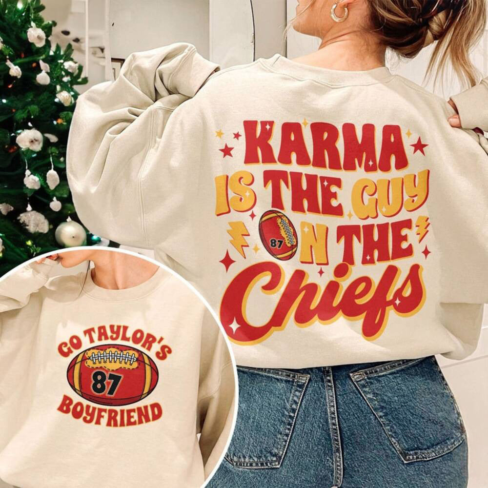 Karma 87 Sweatshirt Karma Is The Guy On The Chiefs Sweatshirt Gifts For Football Fan - Lilybirchmarket