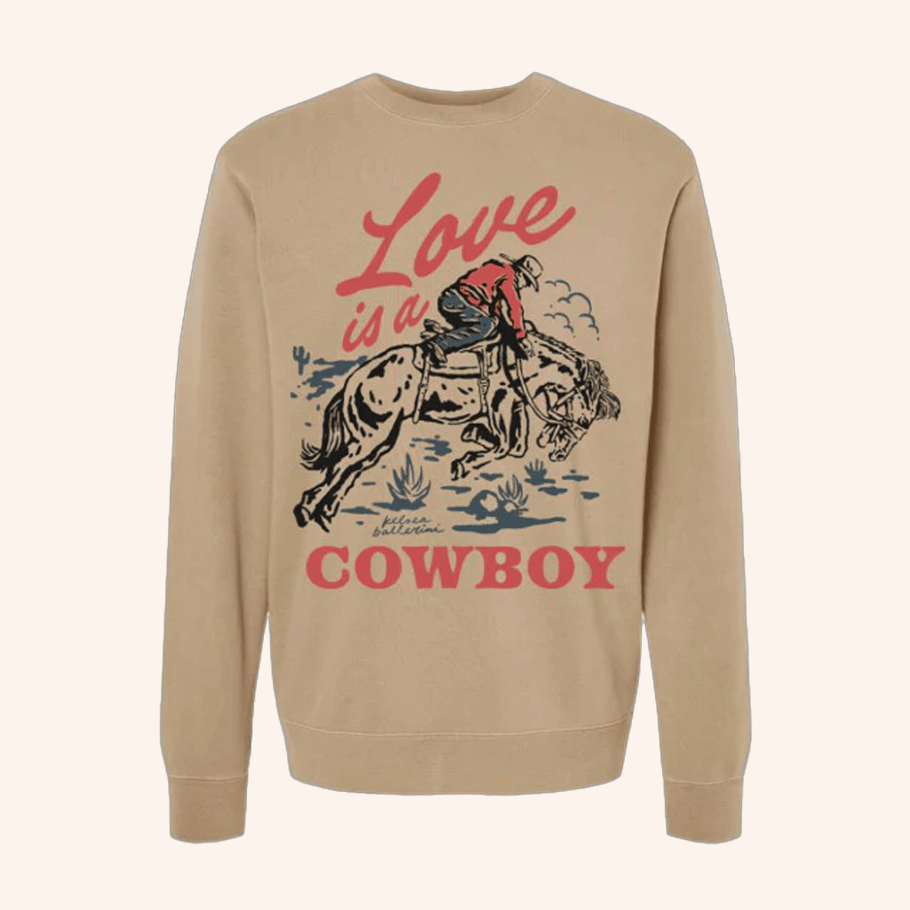 Kelsea Ballerini Merch Love Is A Cowboy Sweatshirt Christmas Presents For Him - Lilybirchmarket