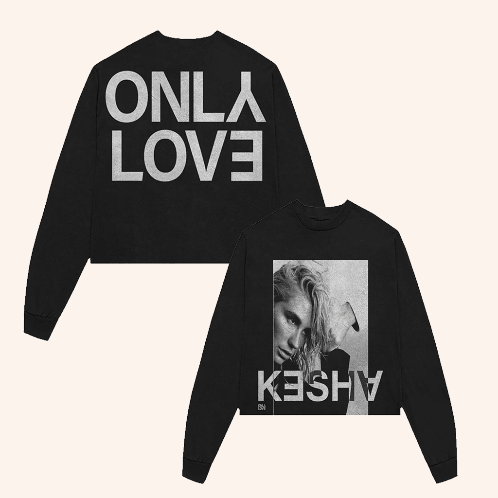 Kesha Merch Kesha Only Love Cropped Sweatshirt Gift Ideas For Music Lovers - Lilybirchmarket