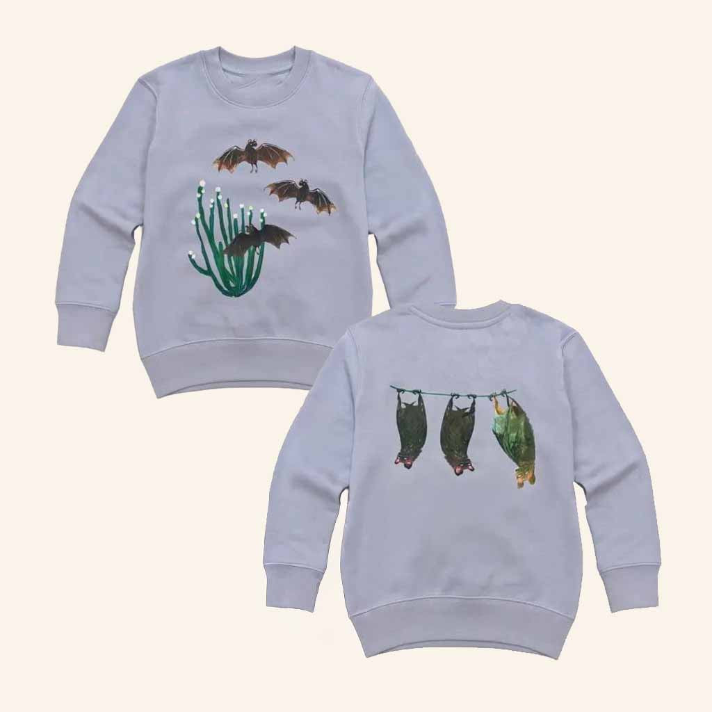 Kew Merch Book Of Blooms Bats Kids Sweatshirt Birthday Gift Ideas For Friend - Lilybirchmarket