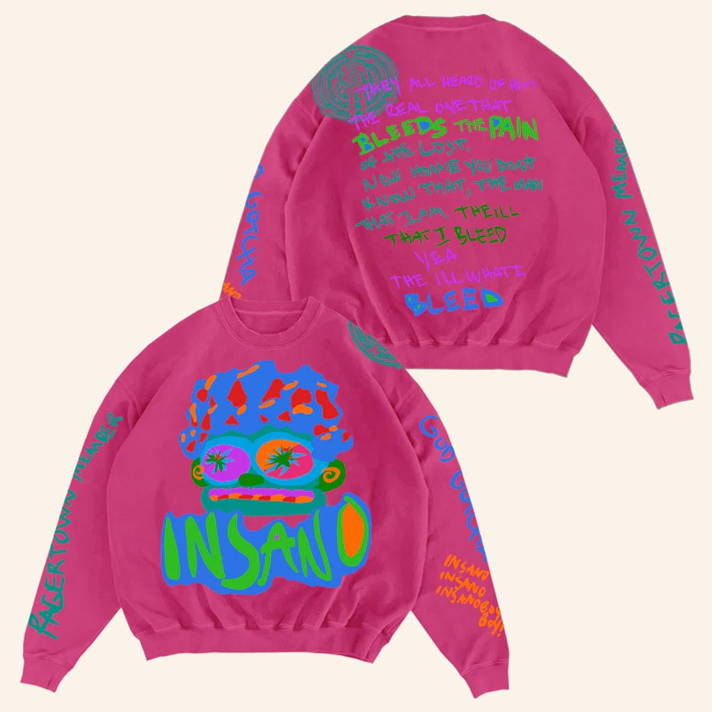 Kid Cudi Merch Insano Sketch Sweatshirt Gifts For Rap Lovers - Lilybirchmarket