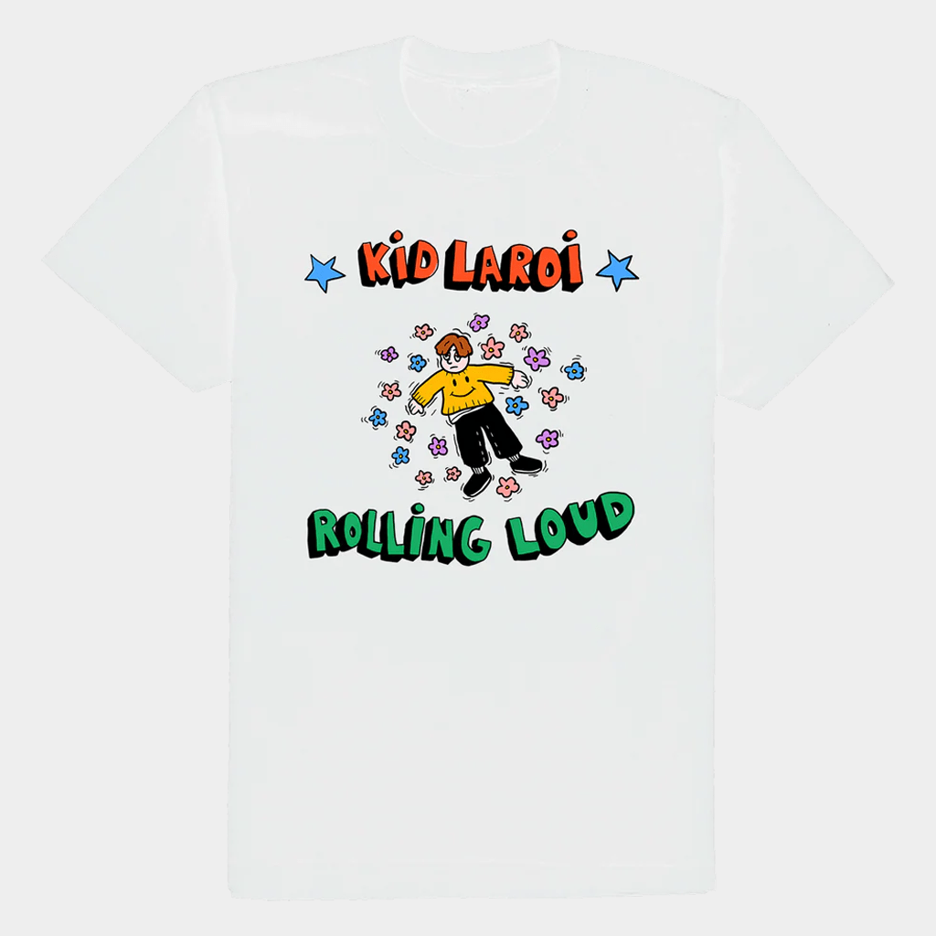 Kid LAROI Merch Kid LAROI X Rolling Loud Stream T-Shirt White Gifts Ideas For Him - Lily Birch Market