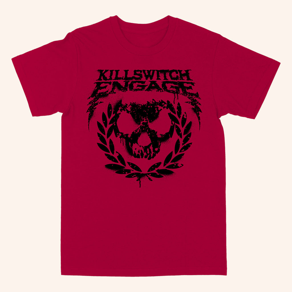 Killswitch Engage Merch Skull Wreath T-Shirt Red Best Gifts For Music Lovers - Lily Birch Market
