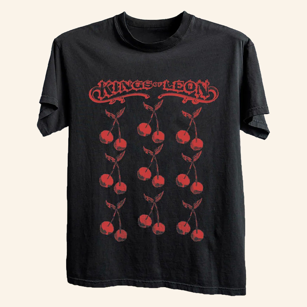 Kings Of Leon Merch EP2 Cherries Black T-Shirt Cool Gifts For Rock Lovers - Lily Birch Market