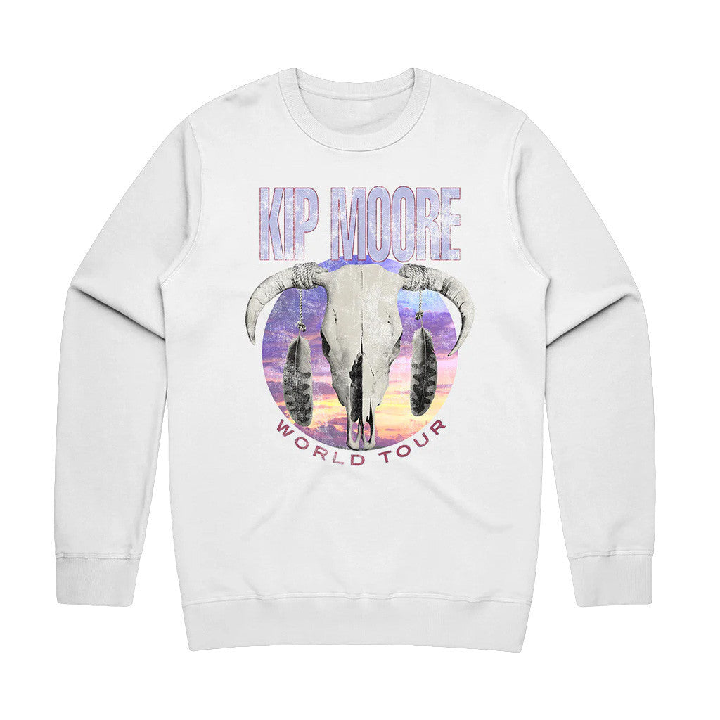 Kip Moore Merch Tour 2025 Exclusive Bull Crewneck Sweatshirt Gifts For Fans - Lilybirchmarket