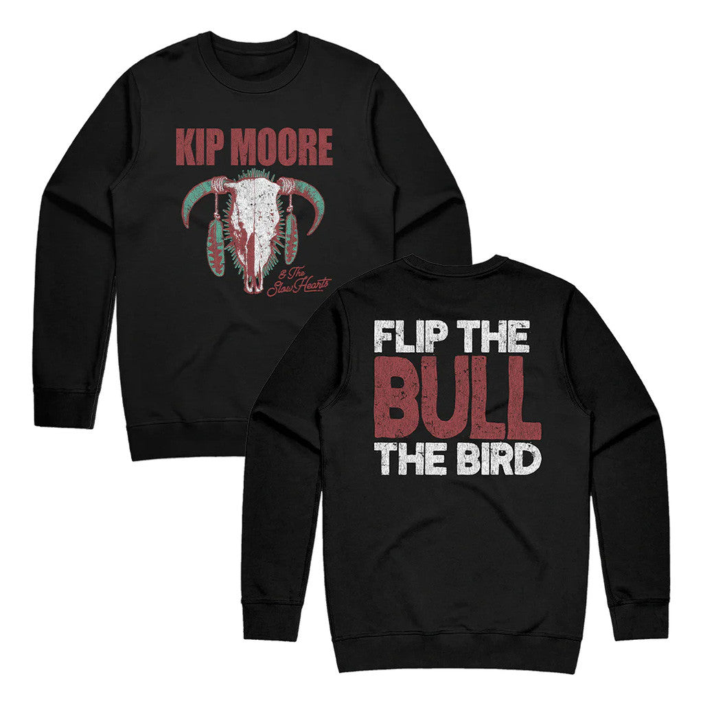 Kip Moore Merch Tour 2025 Flip The Bull Crewneck Sweatshirt Best Gifts For Him - Lilybirchmarket