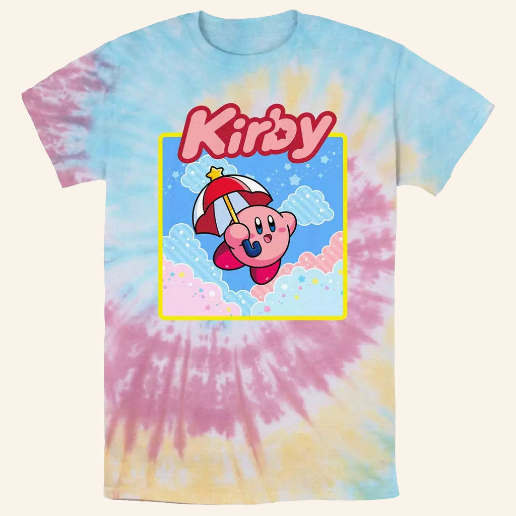 Kirby Merch Kirby Starry Parasol Tie Dye T-Shirt Great Gifts For Her - Lily Birch Market