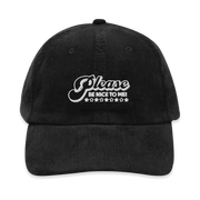 Kurtis Conner Merch Please Be Nice To Me Corduroy Black Hat Gifts For Fans - Lilybirchmarket