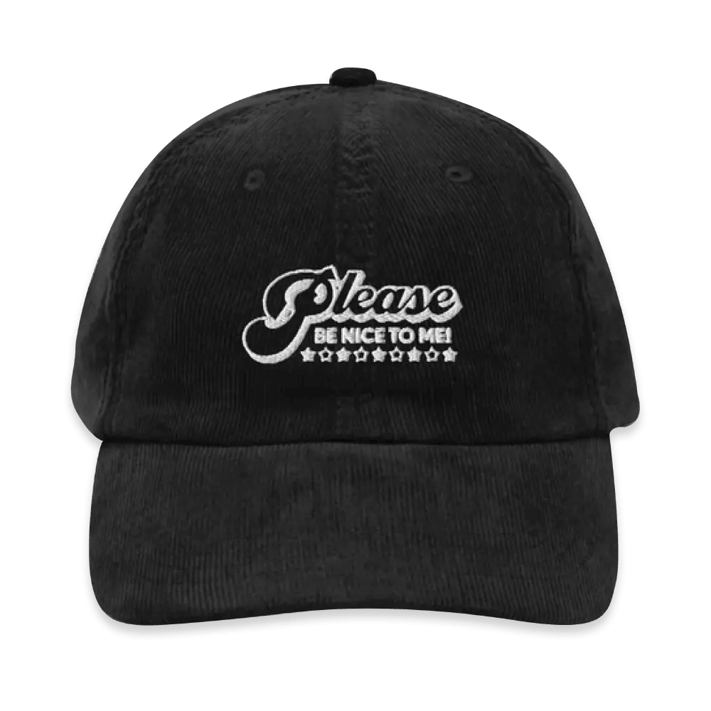 Kurtis Conner Merch Please Be Nice To Me Corduroy Black Hat Gifts For Fans - Lilybirchmarket