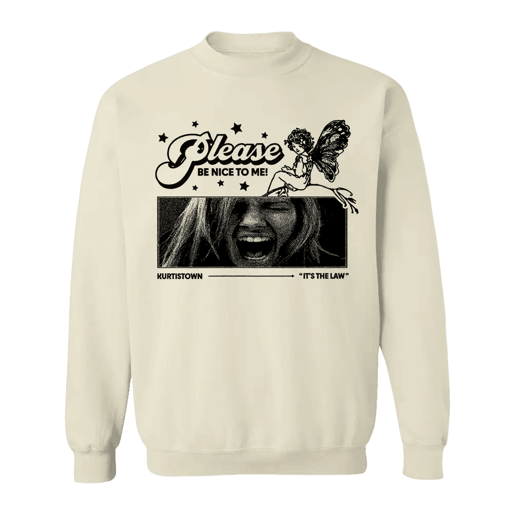 Kurtis Conner Merch Please Be Nice To Me Screaming Sand Sweatshirt Gifts For Fans - Lilybirchmarket