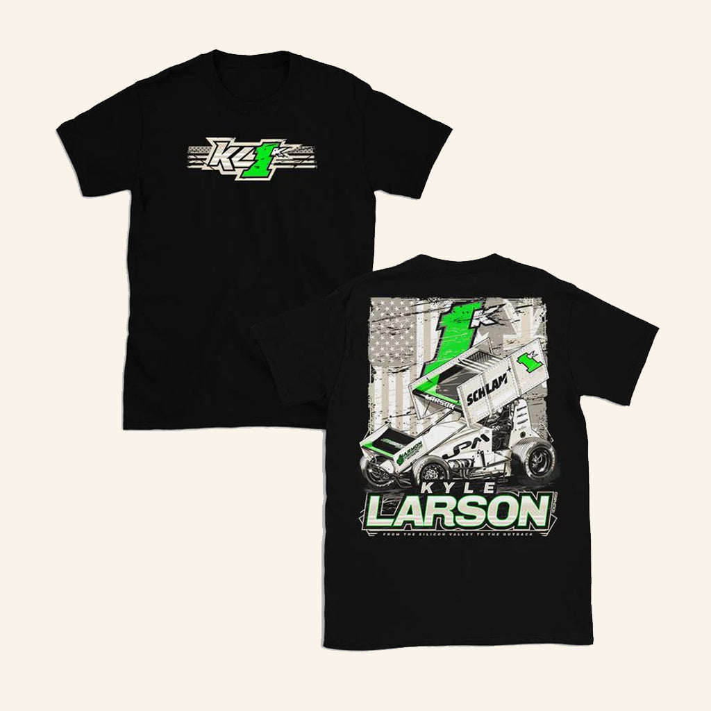 Kyle Larson Merch 2025 Australian Tour 1K Design T-Shirt Black NASCAR Fans Gifts - Lily Birch Market