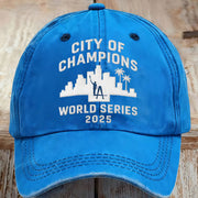LA Dodgers Back To Back Champions Hat Embroidered City Of Champions World Series 2025 Hat - Lilybirchmarket