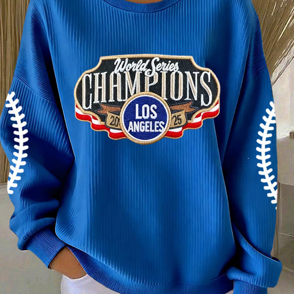 LA Dodgers Back To Back Champions Sweatshirt Game Day Sweatshirt Gifts For Girlfriend - Lilybirchmarket