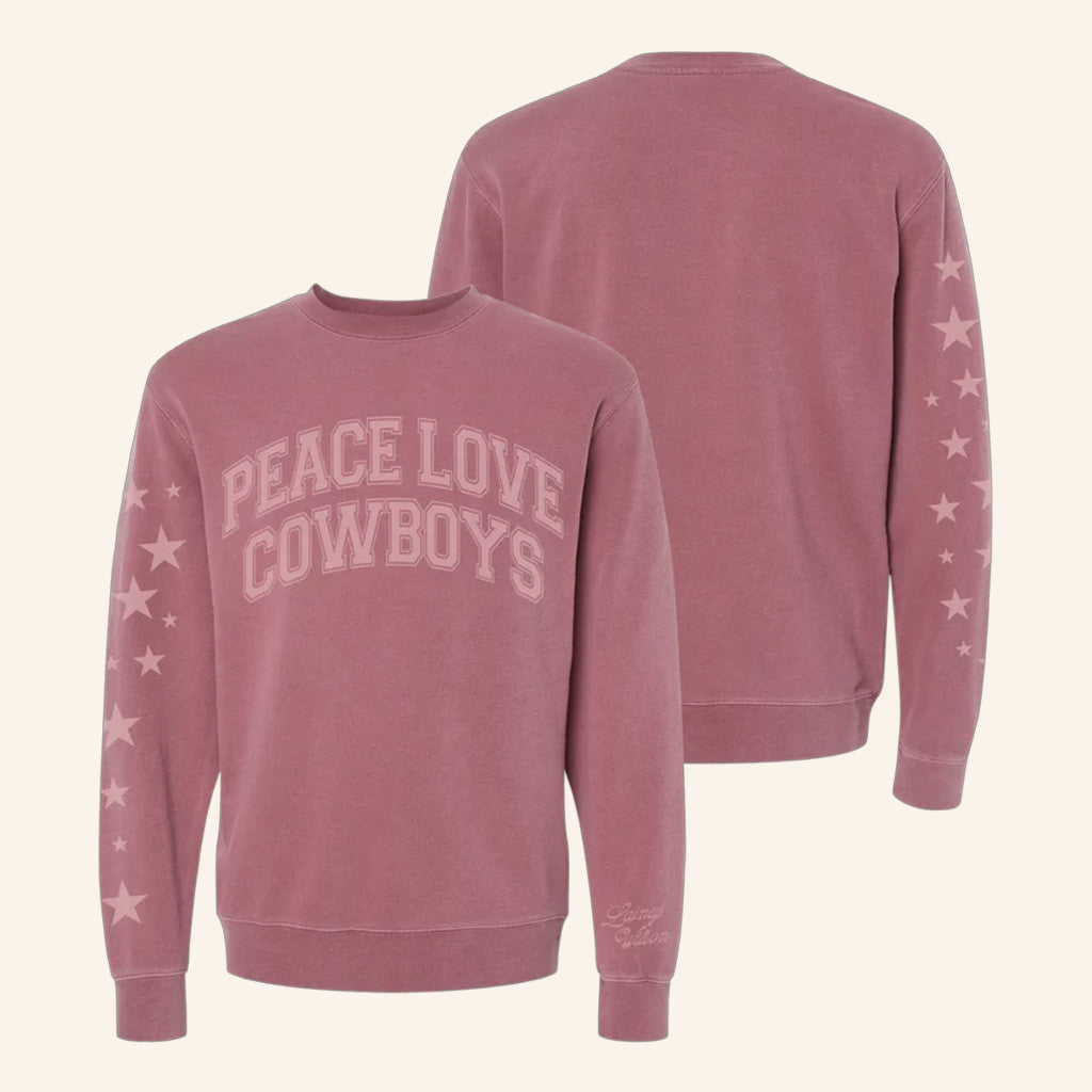 Lainey Wilson Merch Peace Love And Cowboys Sweatshirt Best Gifts For Music Lovers - Lilybirchmarket