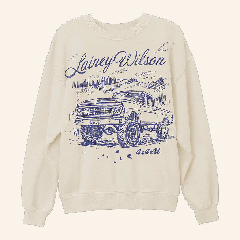 Lainey Wilson Merch Tour 2025 Daydreamer Trucker Crewneck Sweatshirt Friends Gifts - Lilybirchmarket