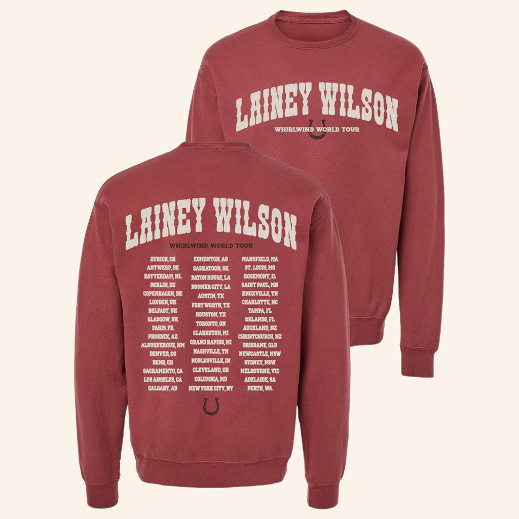 Lainey Wilson Merch Whirlwind World Tour Billboard Sweatshirt Best Gifts For Music Lovers - Lilybirchmarket