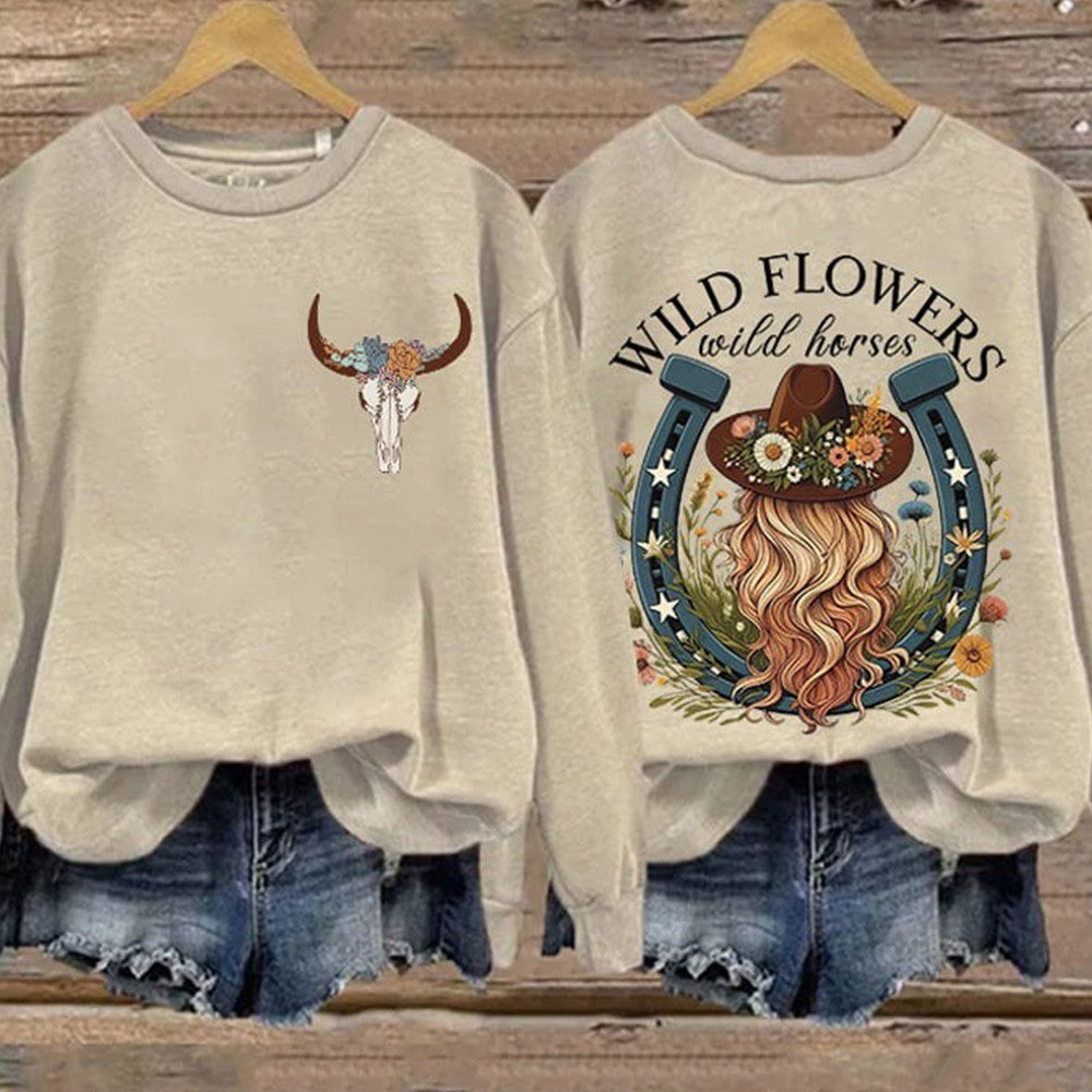 Lainey Wilson Merch Wild Flowers Wild Horses Sweatshirt Western Country Music Fan Mother's Day Gift for Mom - Lilybirchmarket