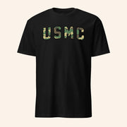 Leatherneck For Life Merch USMC Arch Camo T-Shirt Black Gifts For Marines - Lily Birch Market