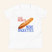 Less Regrets More Baguettes T-Shirt Humorous Slogan Shirt Gifts For Bread Lovers - Lily Birch Market