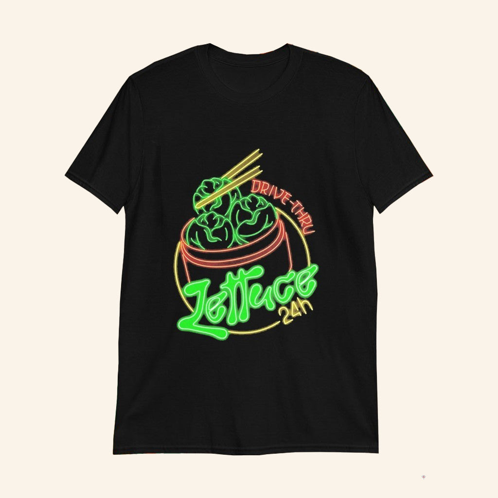 Lettuce 24 Hour Drive Thru Neon T-Shirt Lettuce Merch Gifts For Brothers - Lily Birch Market