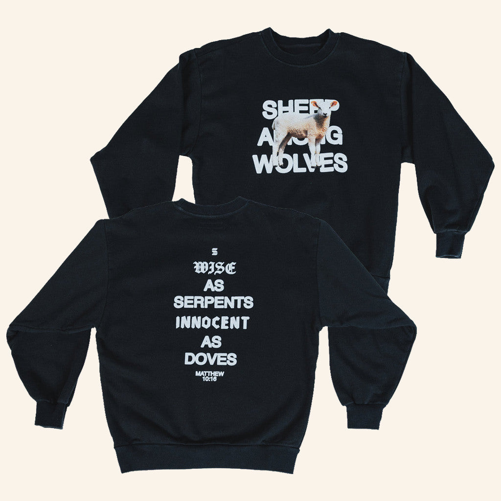 Life Church Merch Sheep Among Wolves Crewneck Sweatshirt Christmas Ideas For Boyfriend - Lilybirchmarket