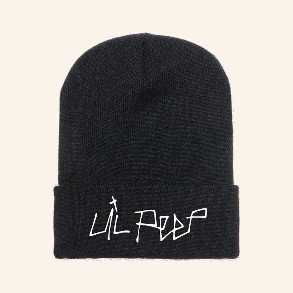 Lil Peep Merch Lil Peep Logo Beanie Black Gift Ideas For Rapper Fans - Lilybirchmarket