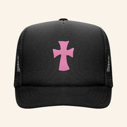 Lil Uzi Vert Merch LUV Pink Cross Trucker Hat Gifts For Rapper Fans - Lilybirchmarket