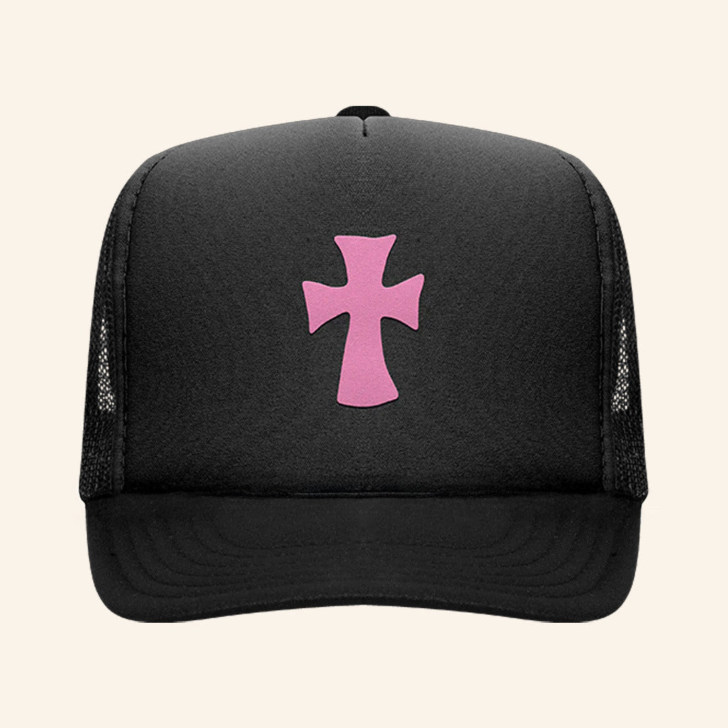 Lil Uzi Vert Merch LUV Pink Cross Trucker Hat Gifts For Rapper Fans - Lilybirchmarket