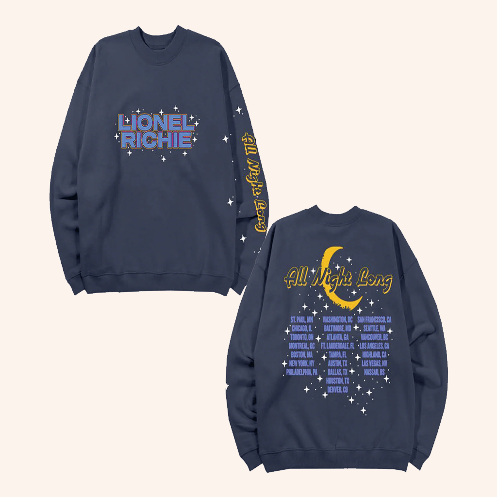 Lionel Richie Merch All Night Long Tour Sweatshirt Cool Gifts For Music Lovers - Lilybirchmarket