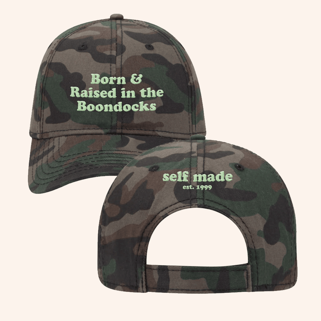 Little Big Town Merch Born And Raised In The Boondocks Camo Embroidered Hat Gift For Him - Lilybirchmarket