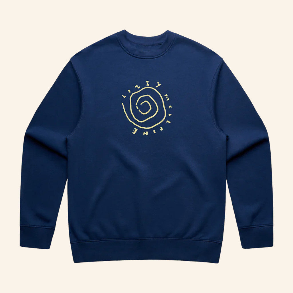 Lizzy McAlpine Merch Navy Vortex Crewneck Sweatshirt Gifts For Girlfriend - Lilybirchmarket