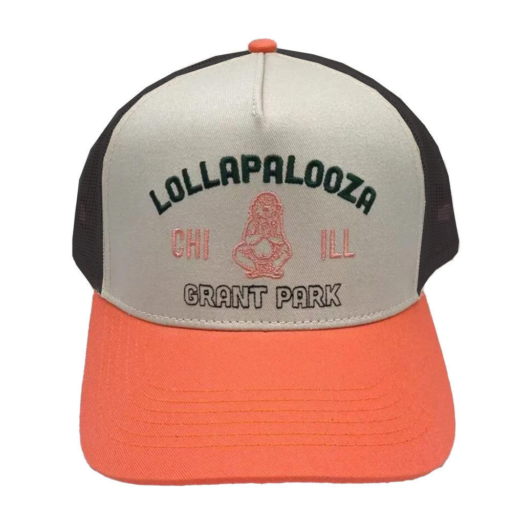 Lollapalooza Band Merch Buddha Embroidered Trucker Hat Gift Ideas For Husband - Lilybirchmarket