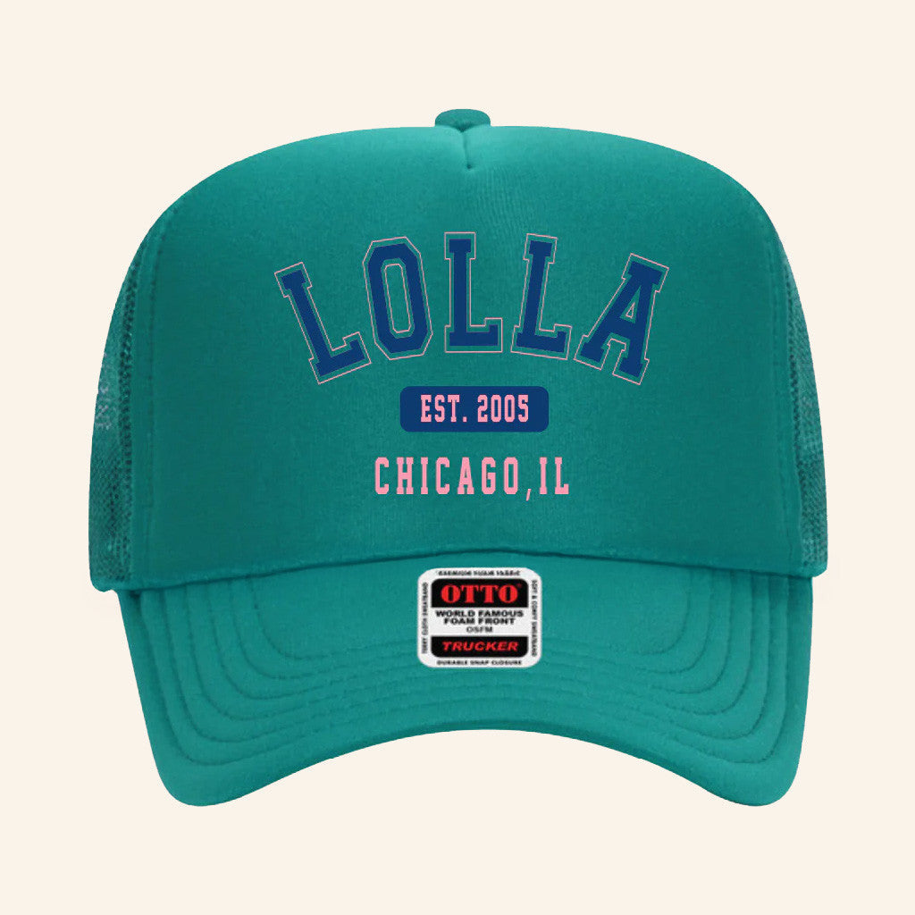 Lollapalooza Merch Lolla Collegiate Trucker Hat Gifts For Friends - Lilybirchmarket