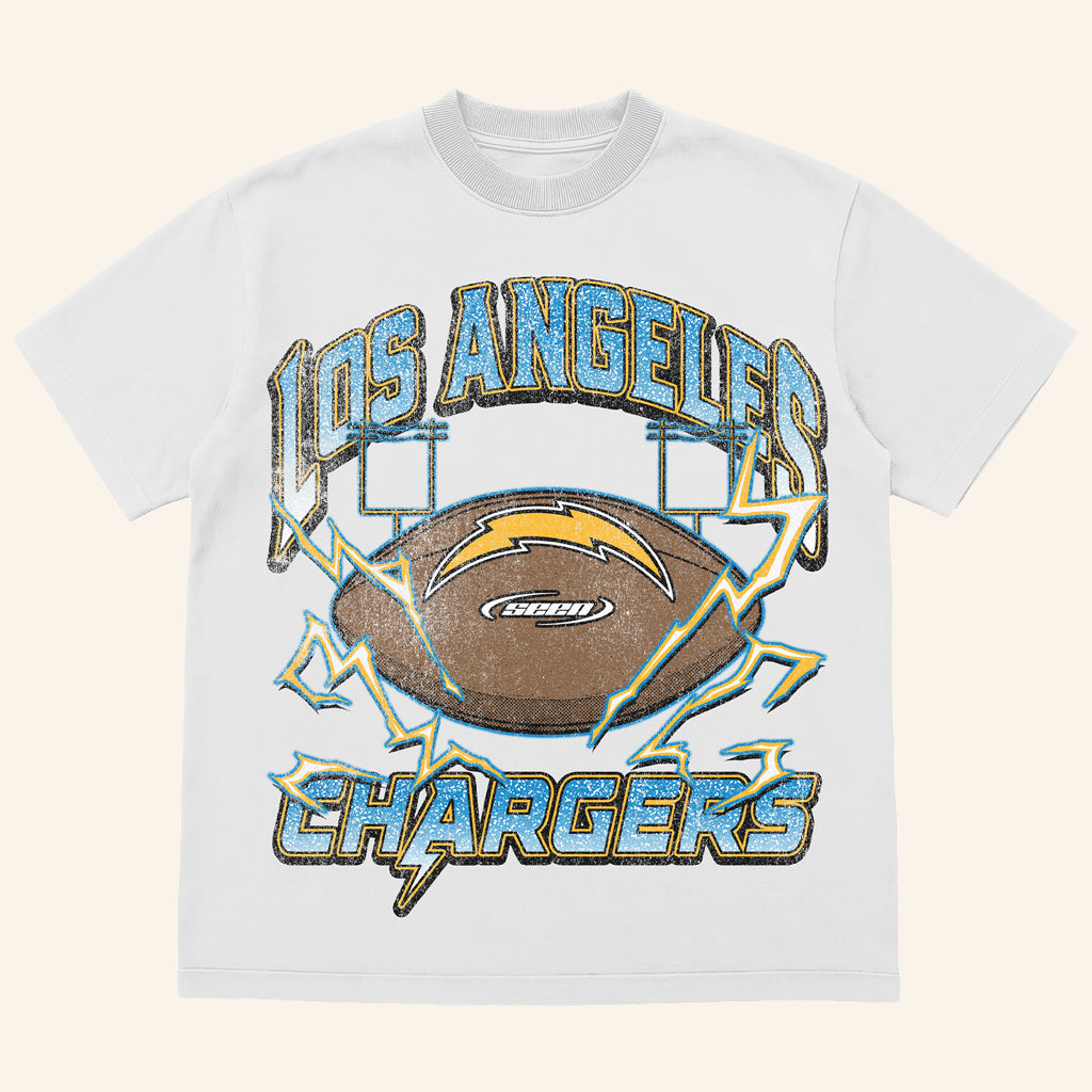 Los Angeles Football Merch Seen X LA Football Chargers Power Grid T-Shirt Gifts For Fans - Lily Birch Market