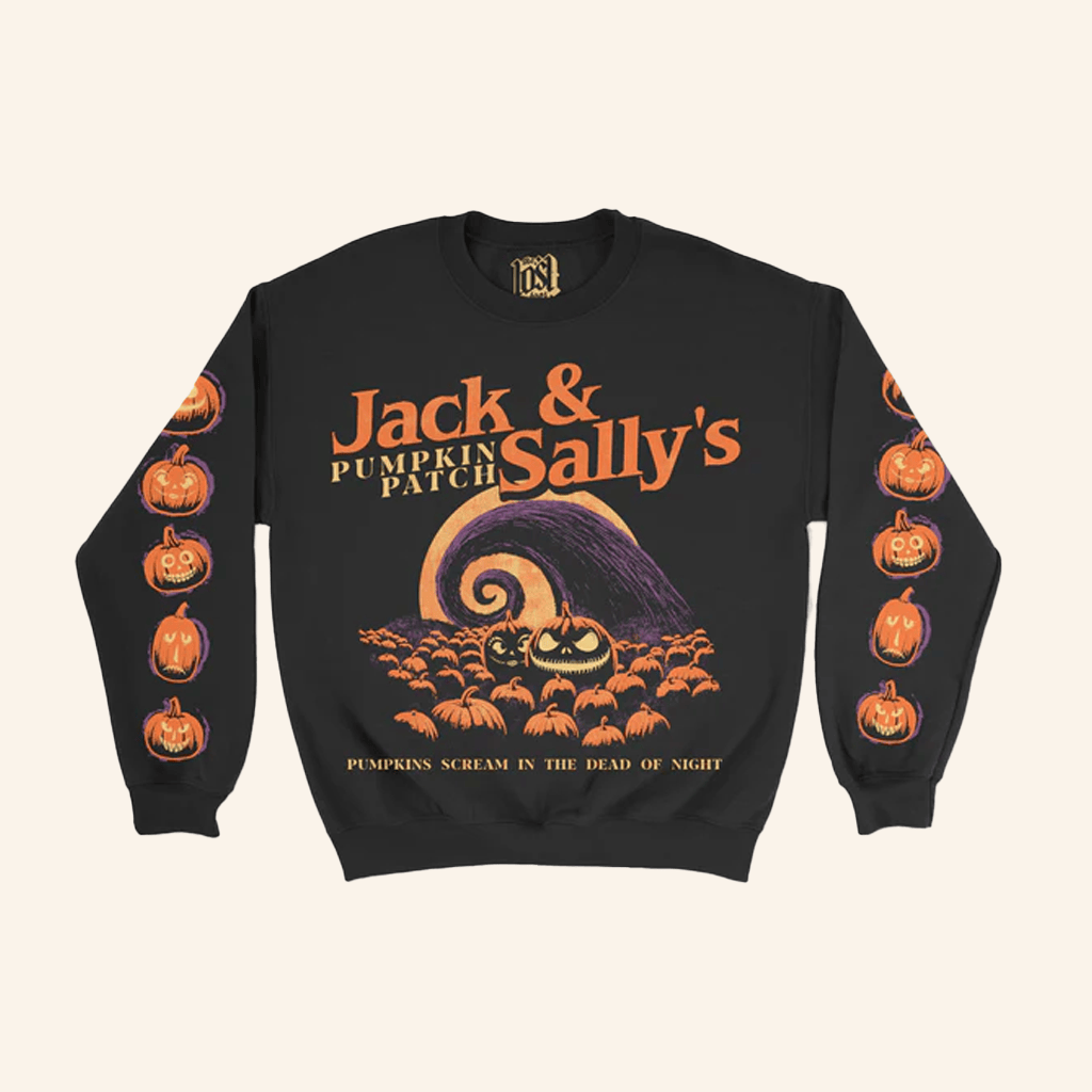 Lostbrostradingco Merch Jack And Sally's Pumpkin Patch Sweatshirt Gifts Ideas For Boyfriend - Lilybirchmarket