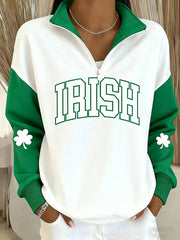  Lucky Irish Half Zip Sweatshirt St Pattys Clothes Best St Patrick's Day Gifts - TradiViet